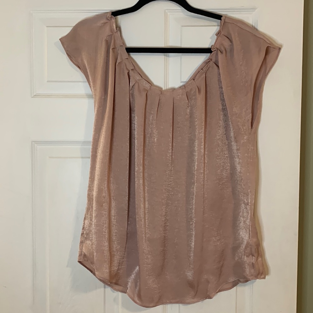•LAUREN CONRAD PINK FLOWY TOP• Size L, never worn, ties in back - Picture 1 of 4